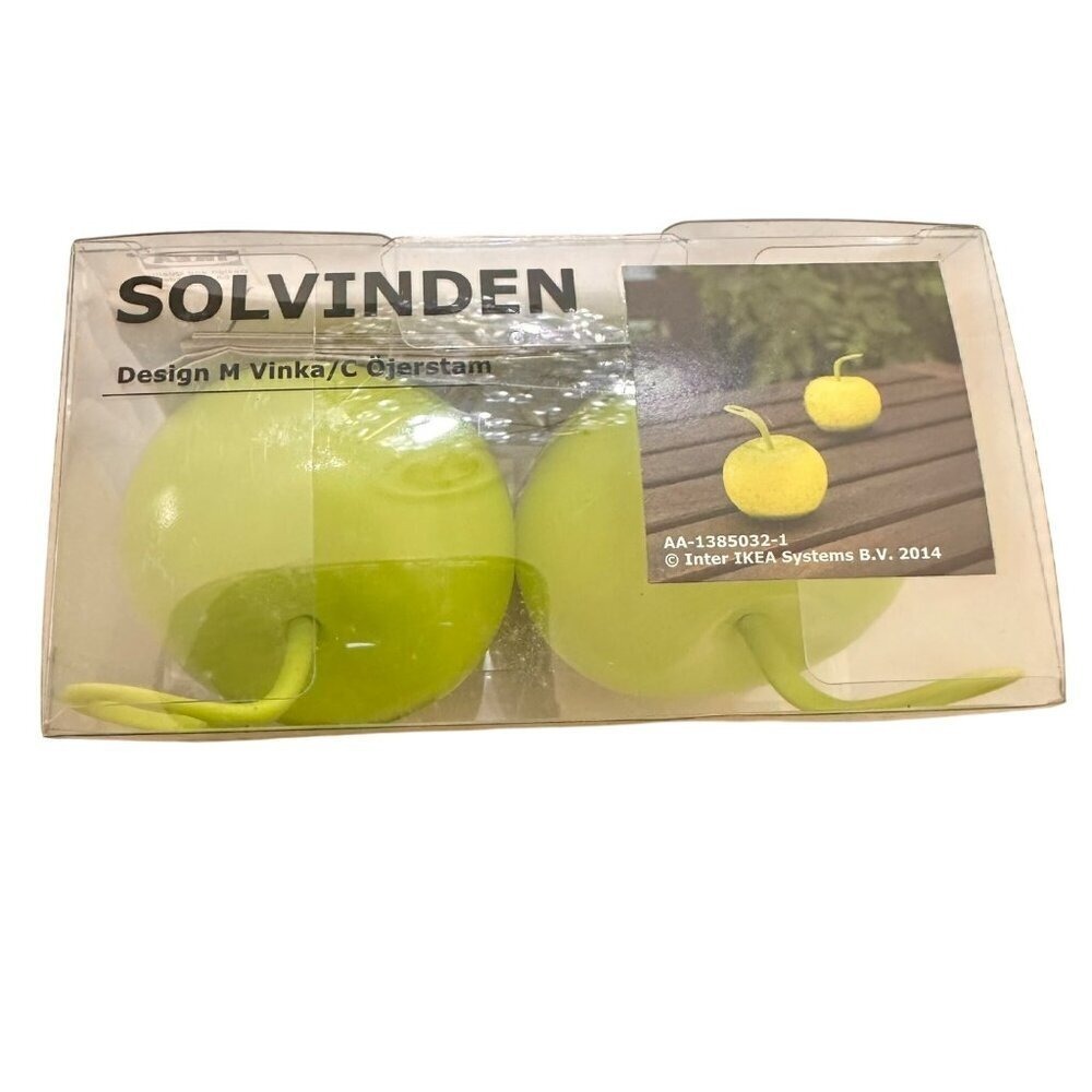 Ikea Solvinden Led Battery Powered Green Apple Shaped Ligths Set of Two - Picture 6 of 7